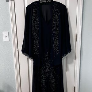 Navy Blue Formal Dress with Shrug